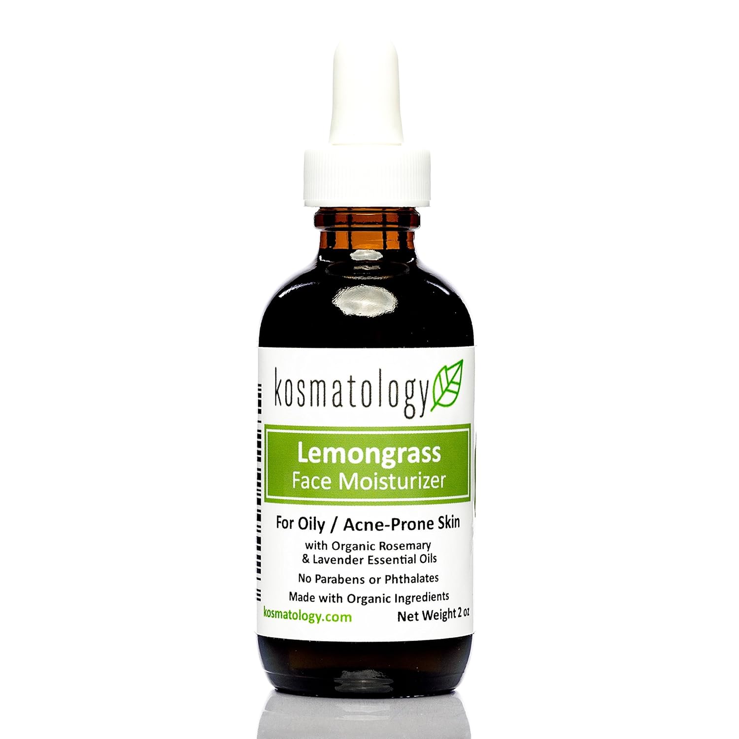Lemongrass Organic Facial Moisturizer for Acne Prone Skin, 2 fl oz