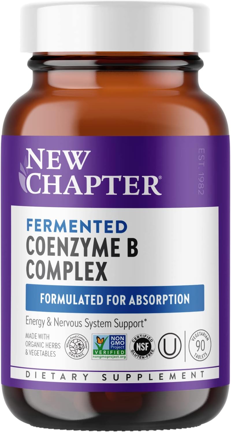 New Chapter Vitamin B Complex – Fermented Coenzyme B Complex Rich in Vitamin B12 + Vitamin B6 + Biotin + Made with Organic Ingredients – 90 ct