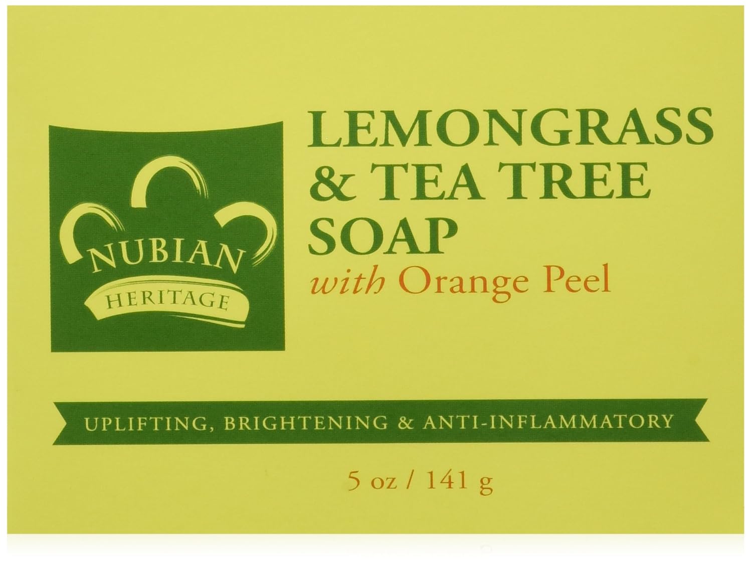 Nubian Heritage Lemongrass & Tea Tree Bar Soap, 5 oz (Pack of 4)
