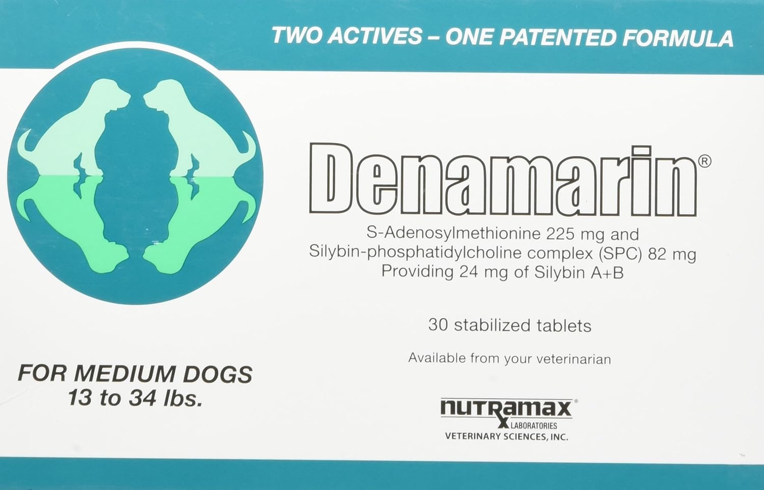 Nutramax Laboratories Denamarin Liver Health Supplement for Medium Dogs – With S-Adenosylmethionine (SAMe) and Silybin, 30 Tablets