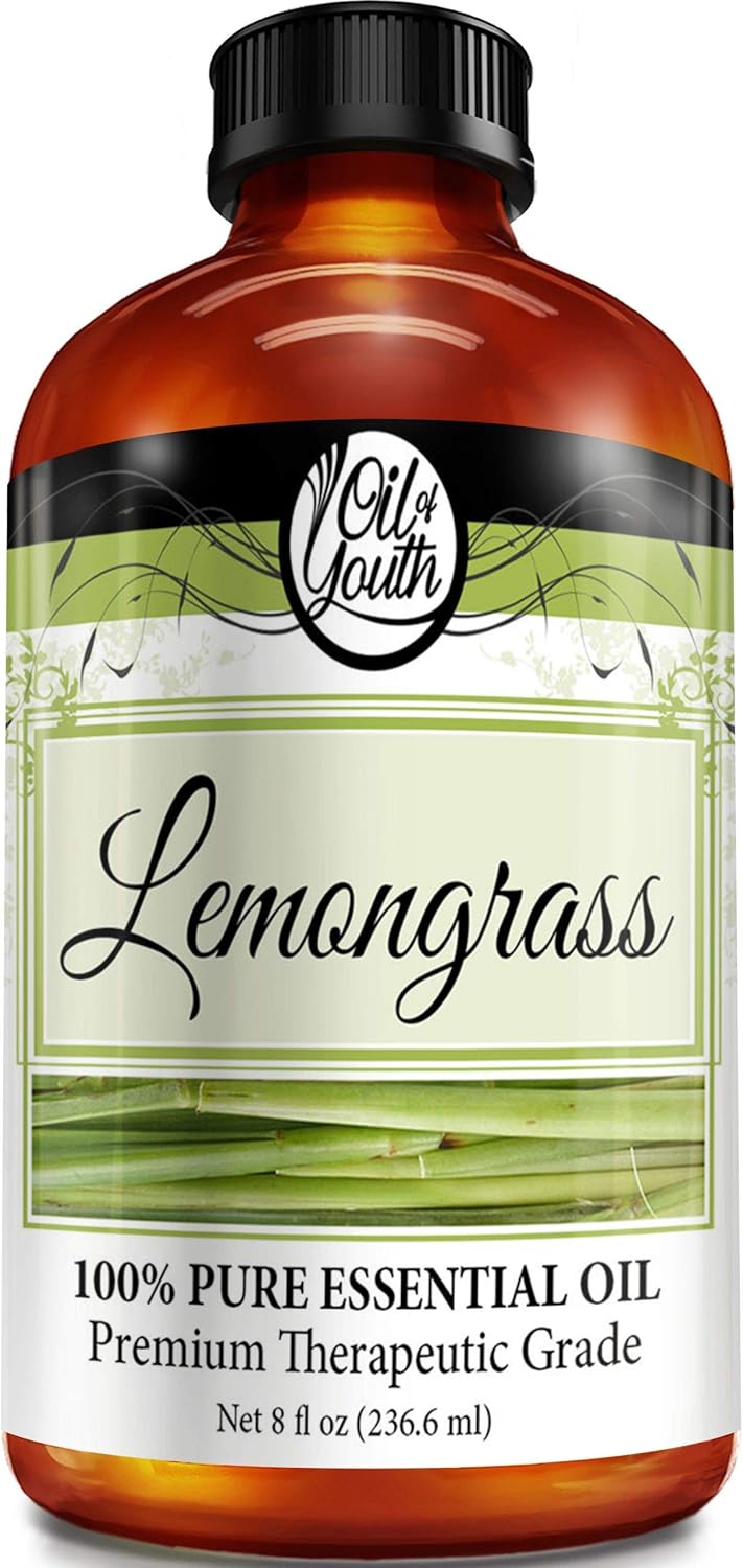 Oil of Youth Essential Oils 8oz – Lemongrass Essential Oil – 8 Fluid Ounces – Lemongrass Oil – Aromatherapy Oils – Lemongrass Essential Oil for Diffuser