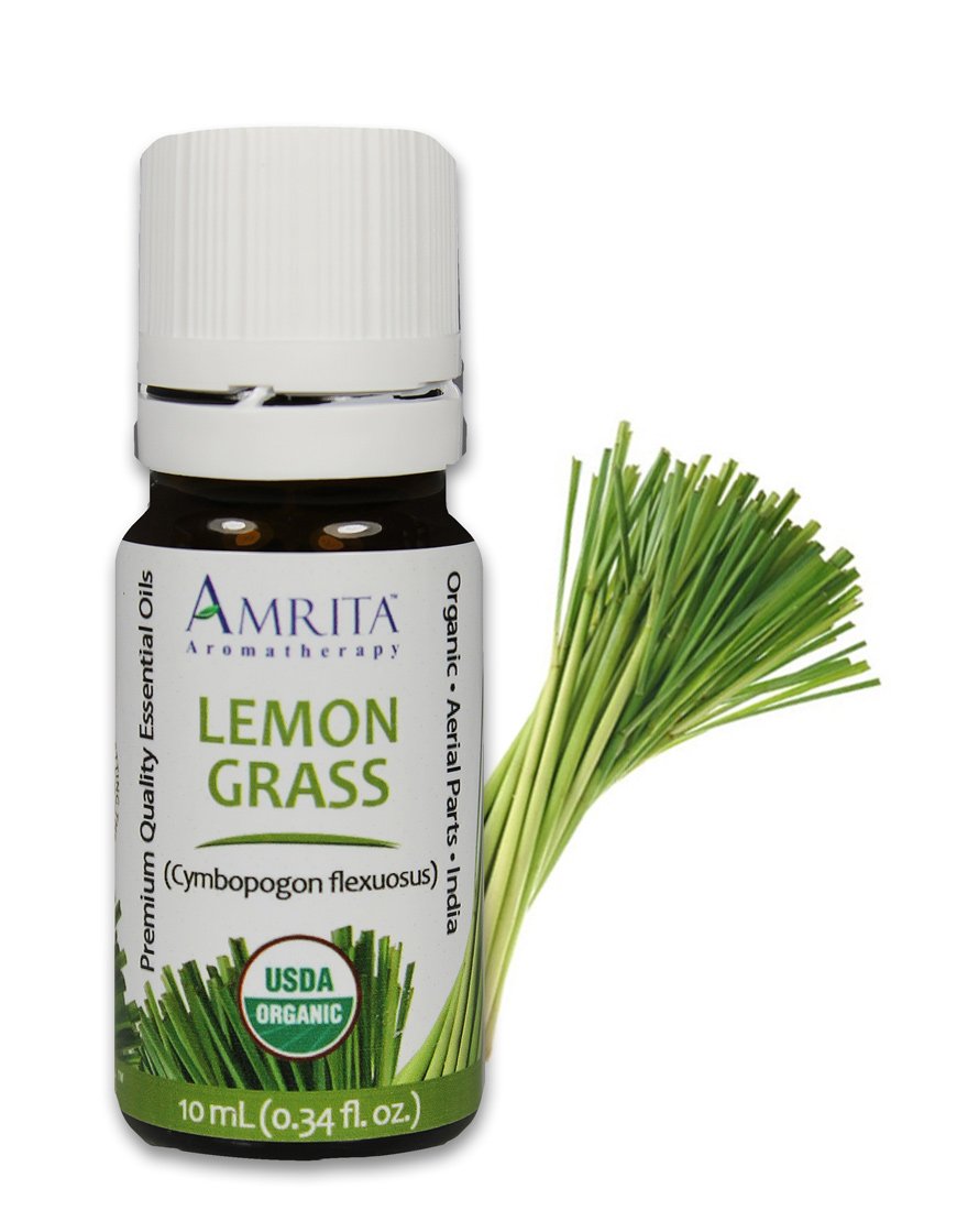 Organic Lemongrass Essential Oil, 100% Pure Undiluted Cymbopogon flexuous, Therapeutic Grade, Premium Quality Aromatherapy Oil, Tested & Verified, 10ML