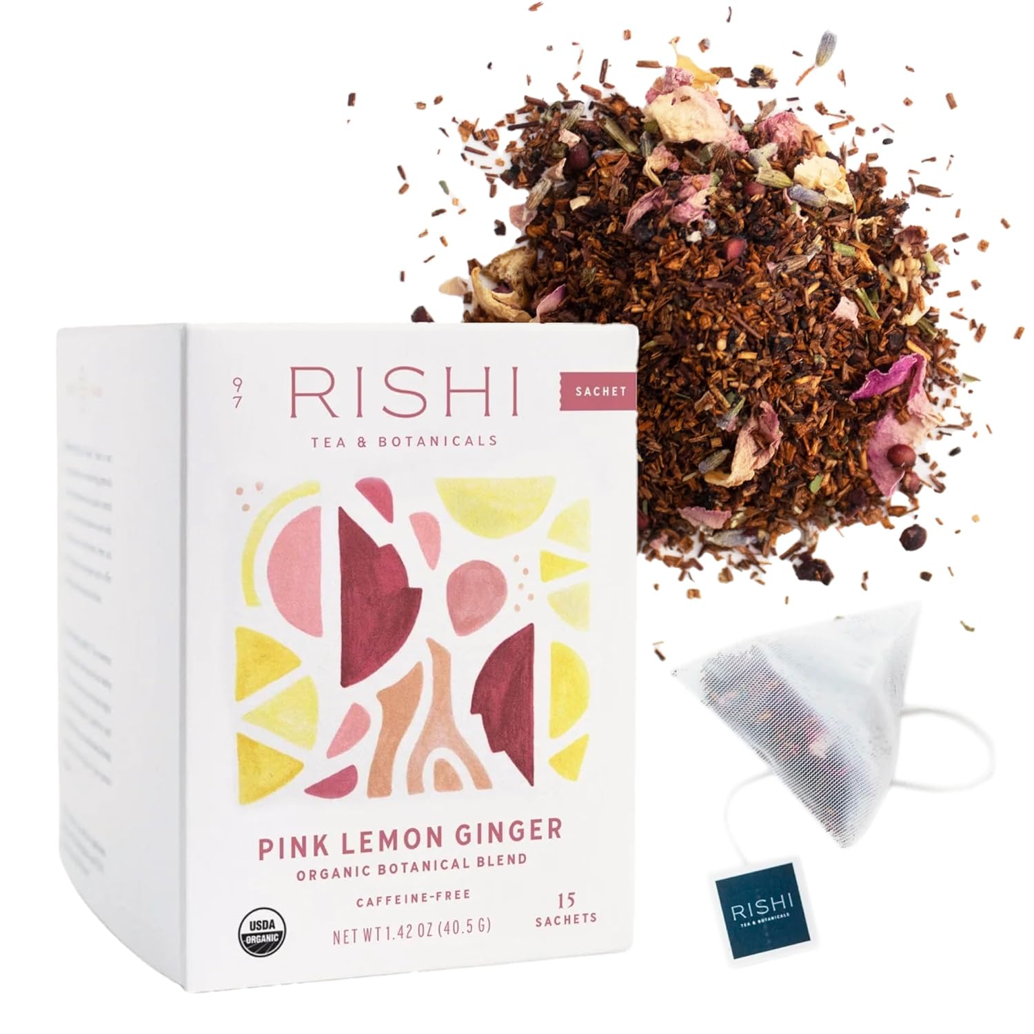 RISHI Organic Pink Lemon Ginger Tea, 15 CT