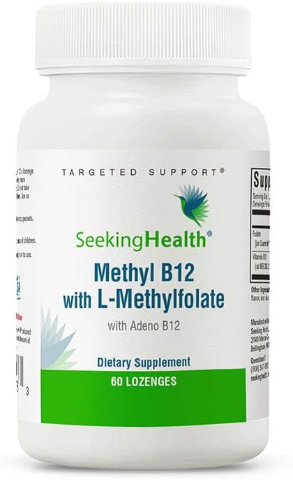 Seeking Health Methyl B12 with L-Methylfolate – MTHFR Support Supplement – Methylation Support Supplement – Lozenges to Support Brain Health & Energy – 60 Lozenges