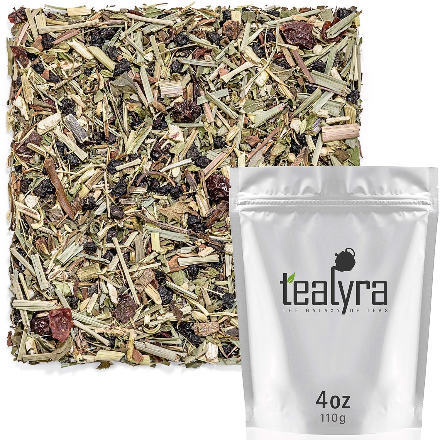 Tealyra – Echinacea ImmuneTEA – Fennel Mint Lemongrass Cinnamon – Detox Wellness Herbal Loose Leaf Tea – Caffeine Free – 112g (4-ounce)