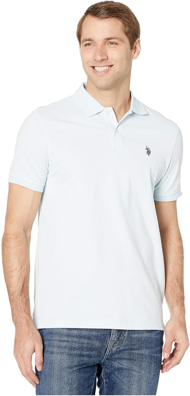 U.S. Polo Assn. Men’s Classic Polo Shirt, Two-Button Closure Pique Polo Shirt, Summer Fashion Golf Shirt