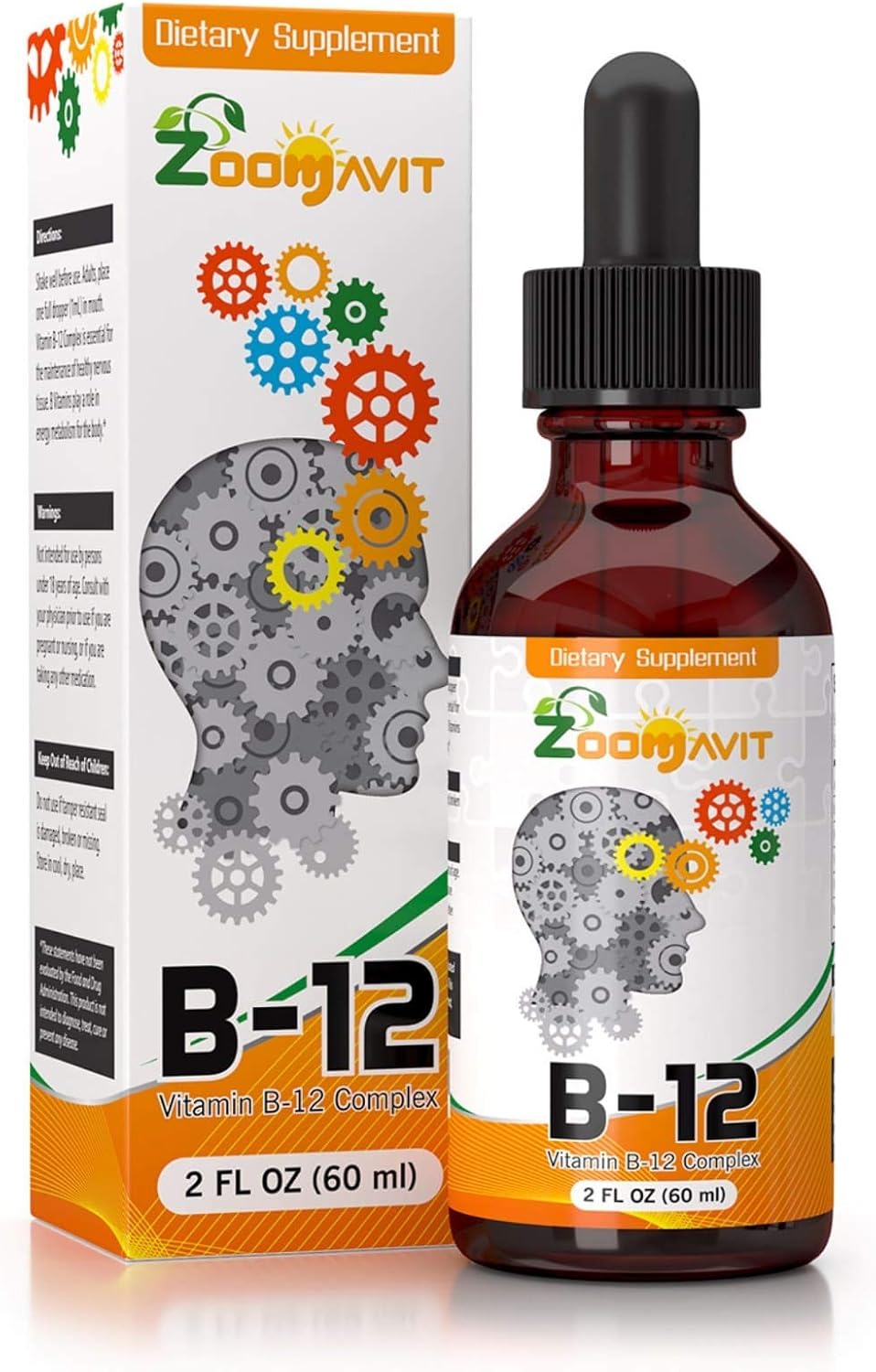 Vitamin B Complex Liquid Drops with Fast Absorption – Super B Liquid Complex Vitamins B2, B3, B5, B6 & B12 – Natural Energy Boost, Mental Focus & Healthy Immune System