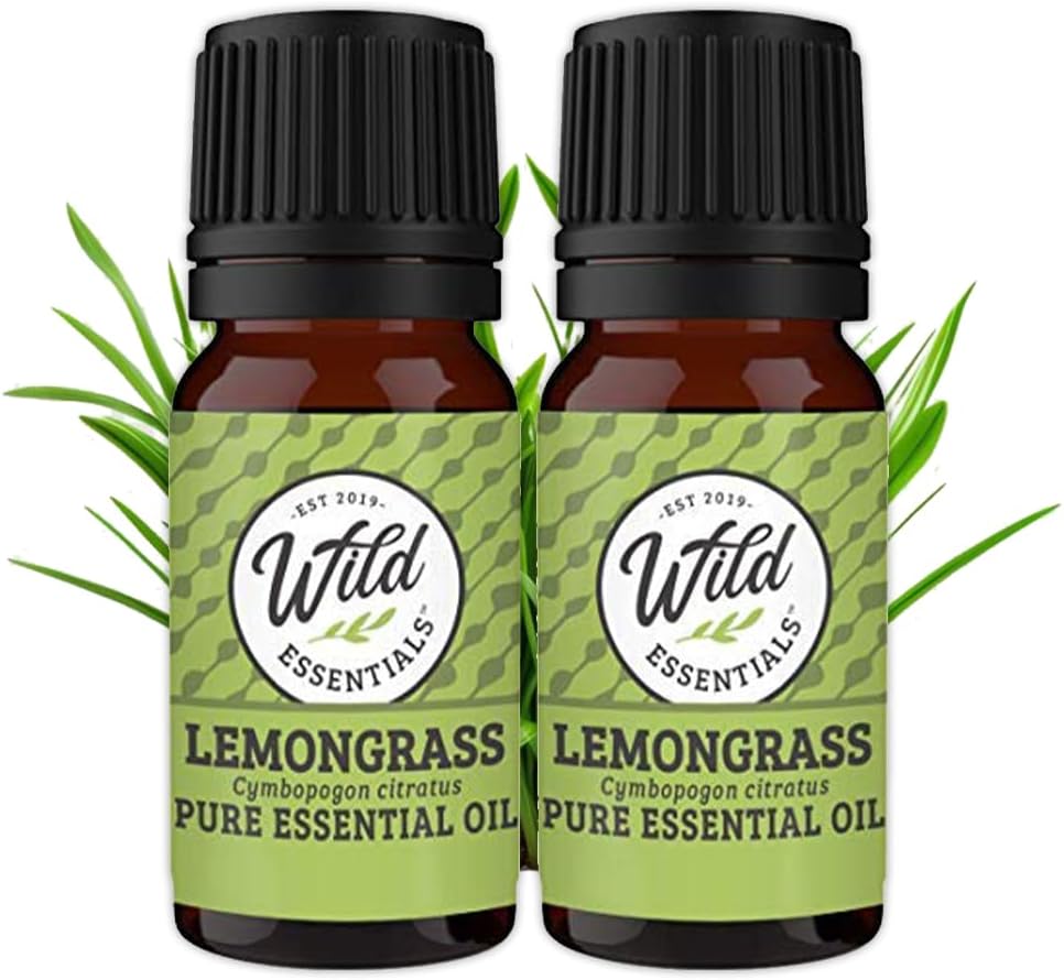 Wild Essentials Lemongrass 100% Pure Essential Oil 2 Pack – 10ml, All Natural, No additives